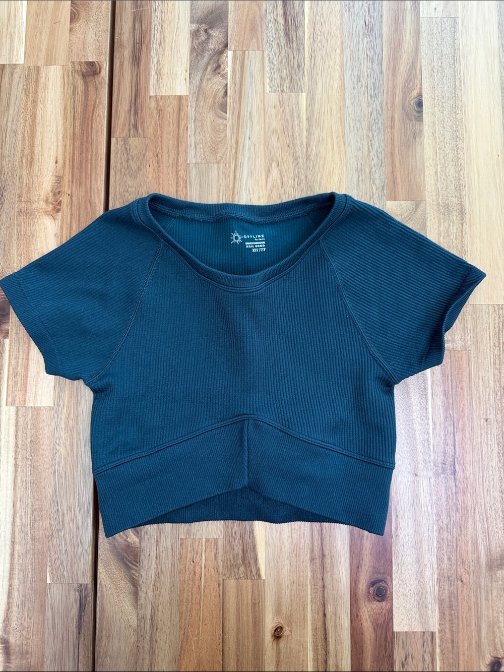 Offline by Aerie Cropped Short Sleeve Top